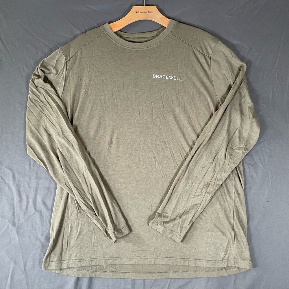 Free Fly Apparel T-Shirt Men's X-Large Long Sleeve Olive Green Fishing Stretch